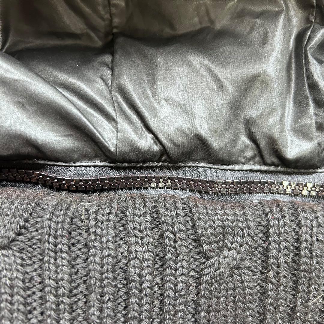 00s【archive】ファーダウンベスト/Y2K/光沢/opium/お兄系/黒