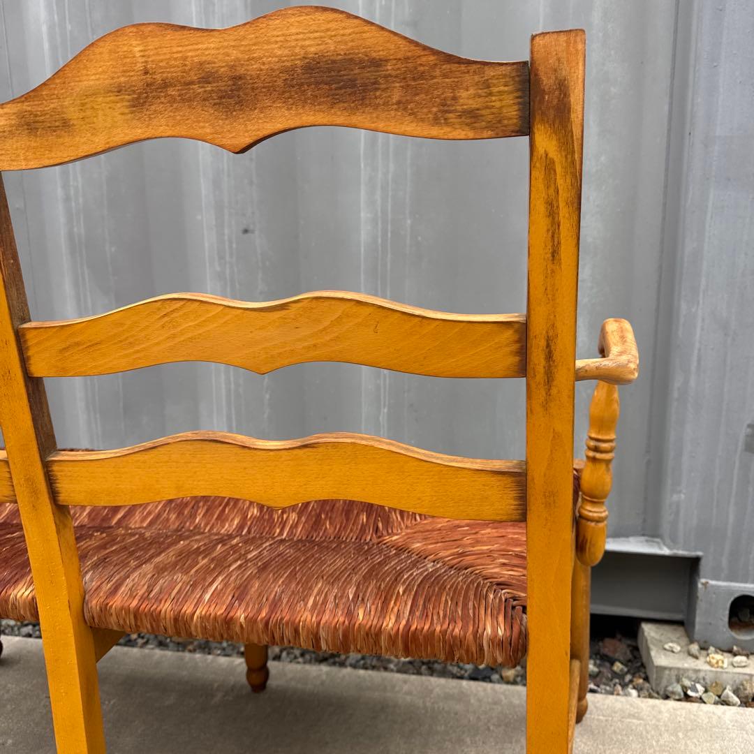 フランスアンティーク ダブルベンチ フレンチシャビー ヴィンテージ ブナ材