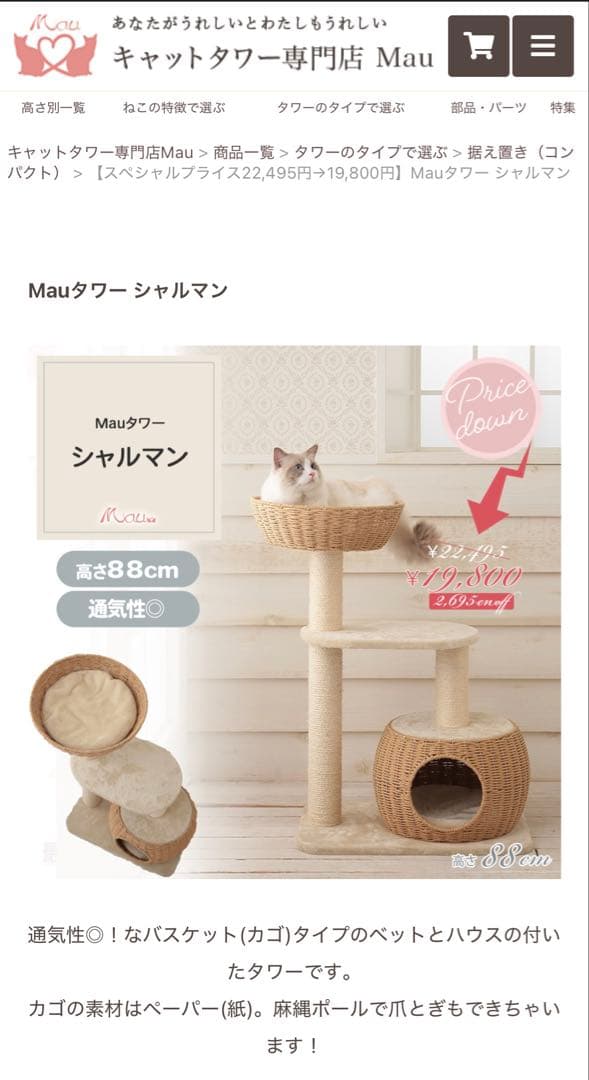 Mau キャットタワー シャルマン