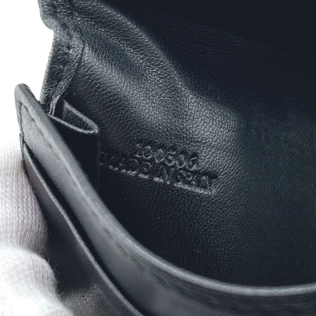 極美品✨　ロエベ　名刺入れ　カードケース　アナグラム　本革　レザー　ビジネス　黒