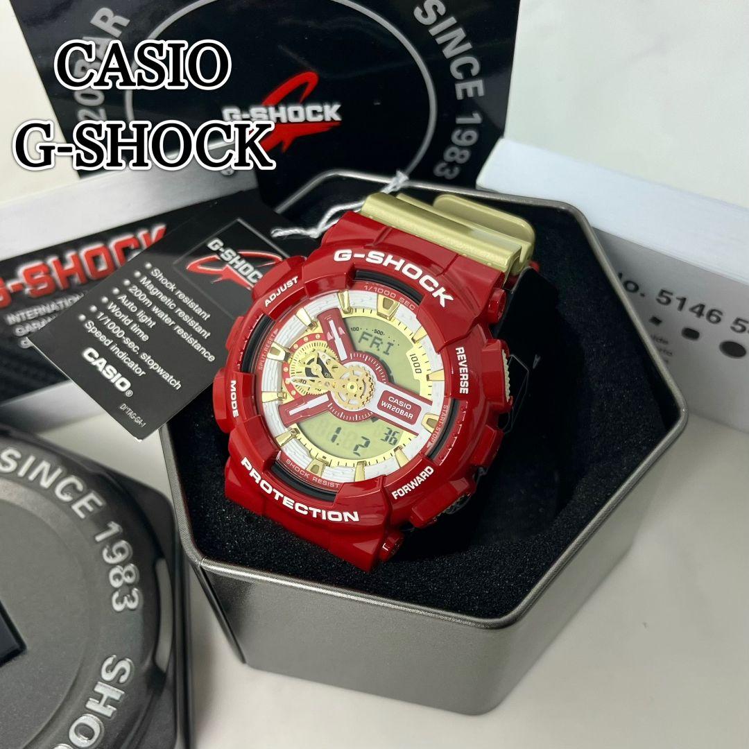 【稼働】CASIO G-SHOCK GA-110CS 腕時計 レッド ゴールド