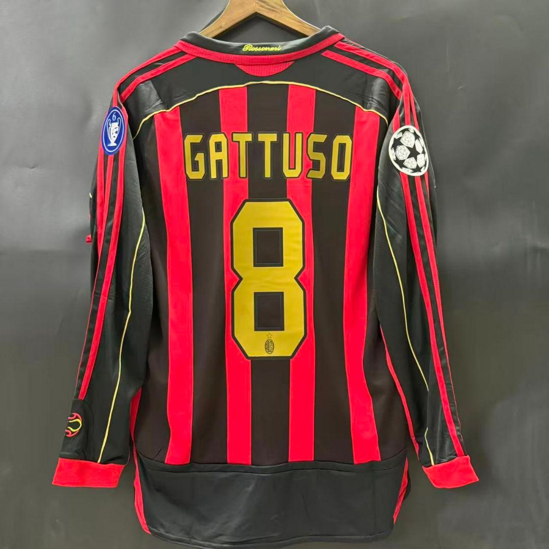 ACミラン Gattuso 8番 シャツ 長袖 L#8