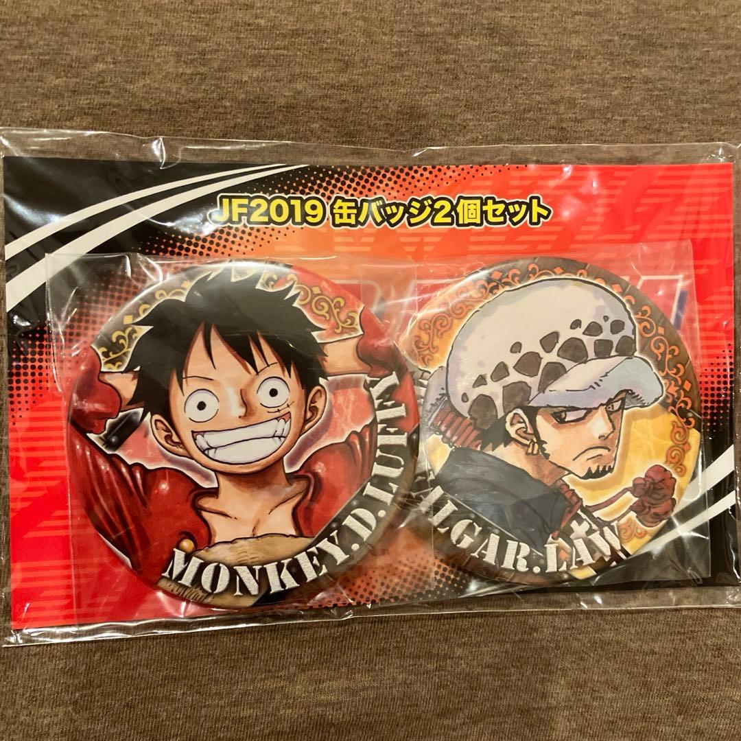 ワンピース ジャンプフェスタ JF2019 缶バッジ2個セット ルフィ ロー