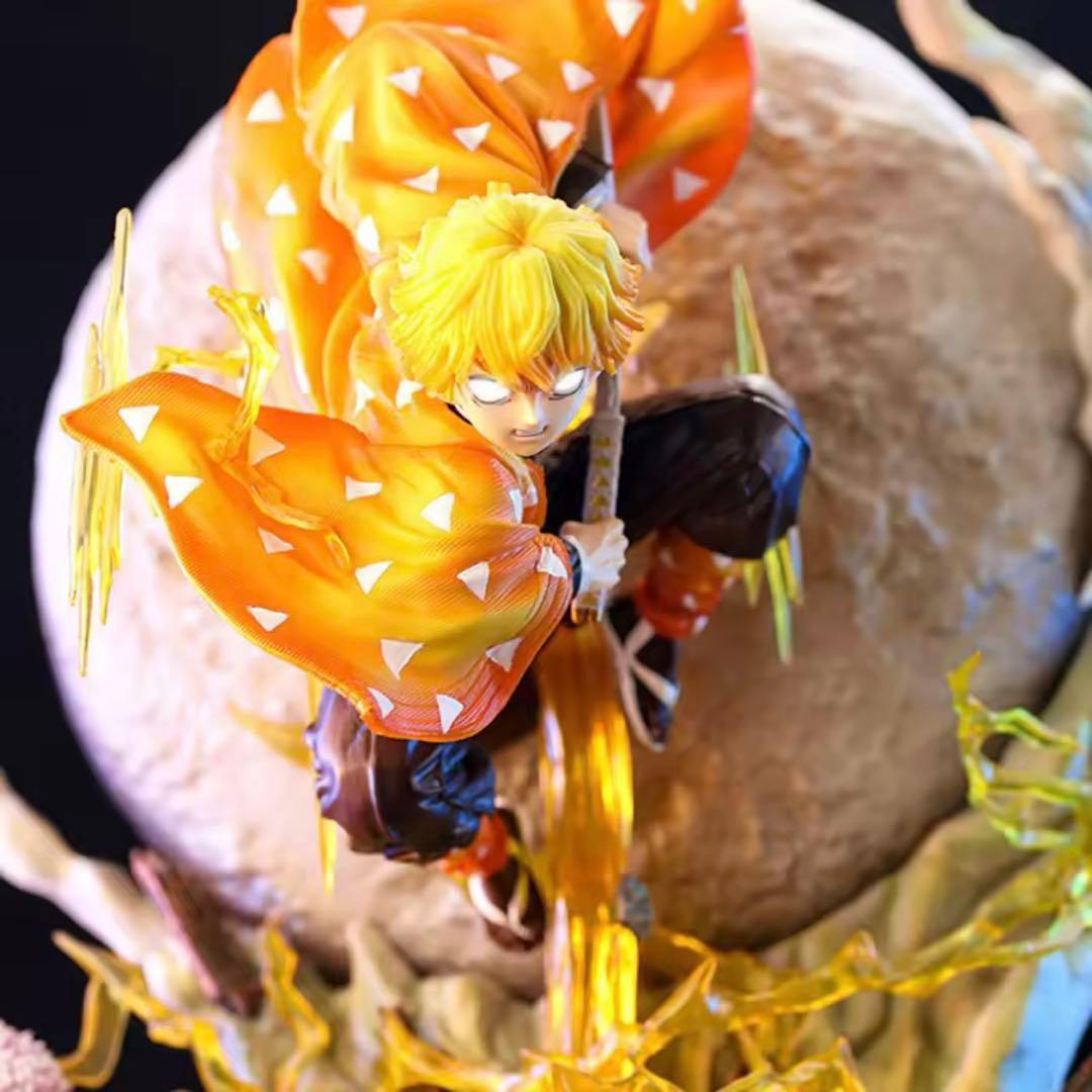 鬼滅の刃 我妻善逸 雷の呼吸 壱ノ型 霹靂一閃 フィギュア LEDライト付き